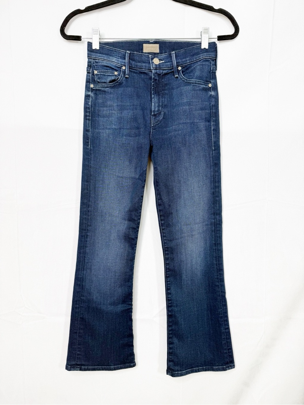 Mother Denim The Outsider Crop Flare Jeans: Two Strangers Ride On The Subway - Picture 2 of 16